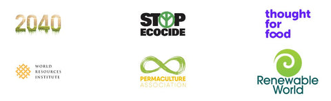 2040, Stop Ecocide, Thought for Food, The World Resource Institute, The Permaculture Association, and Renewable World