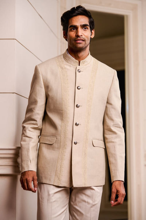 White Linen Bandi | Nehru jackets, Pant shirt, Types of sleeves