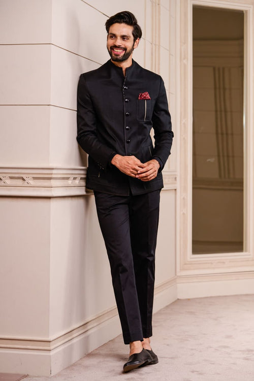 Dark Wine Pure Silk Jodhpuri Suit With Elegant Look – Palkhi Fashion