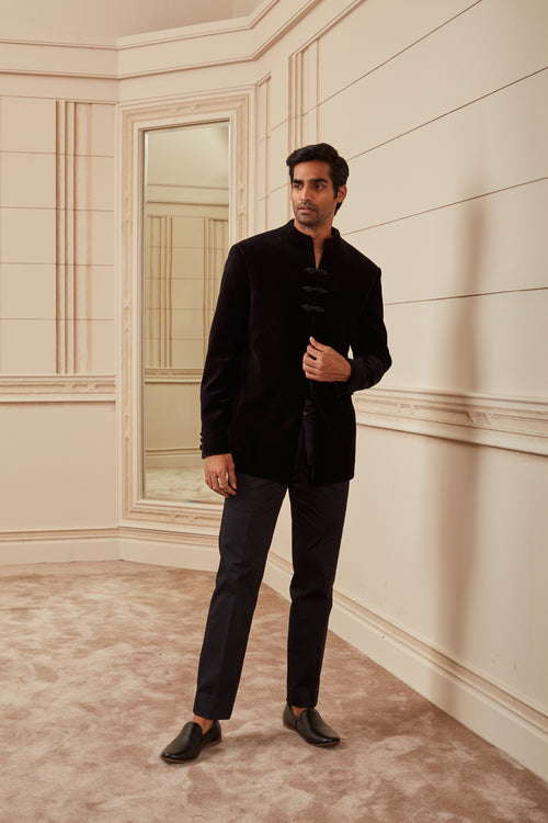 Formal Trouser: Check Men Black Cotton Formal Trouser at Cliths