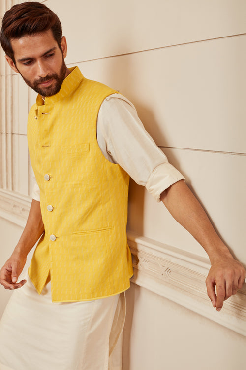 Buy SANWARA Embroidered Art Silk Regular Fit Mens Nehru Jacket | Shoppers  Stop