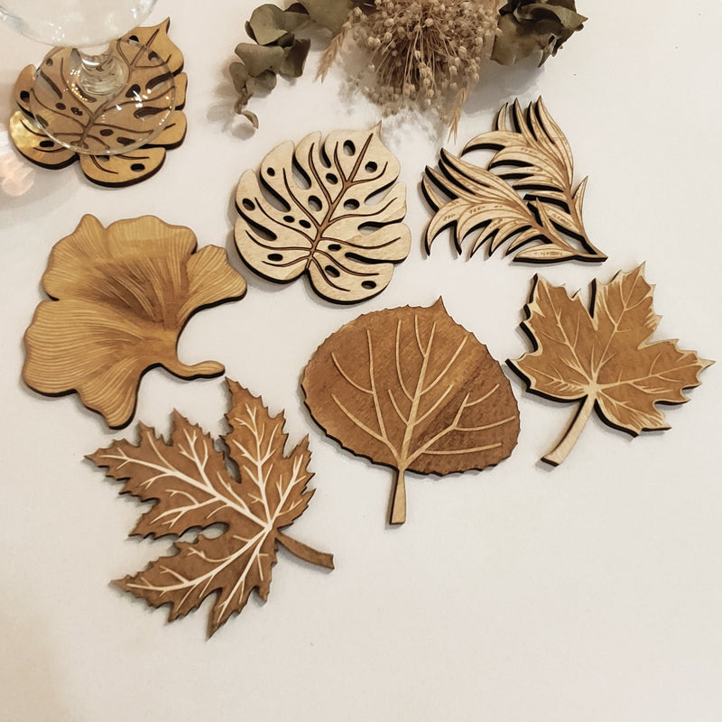 Leaves Wooden Coasters