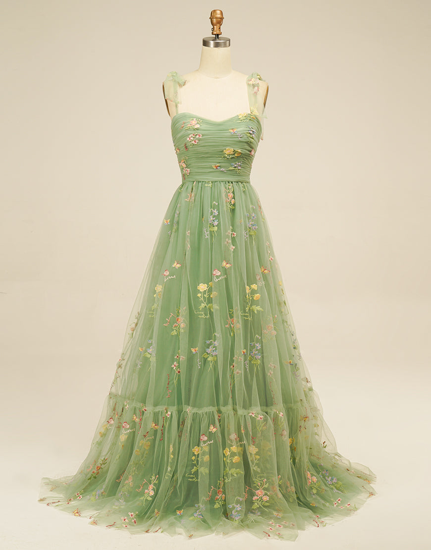 Dressself A-line Cute Princess Green Prom Dress Sweetheart Quinceanera ...