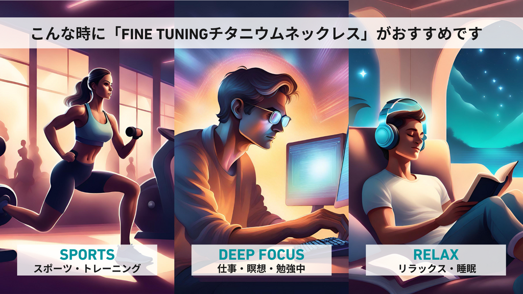 こんな時にFINE TUNINGチタニウムネックレスが使われています