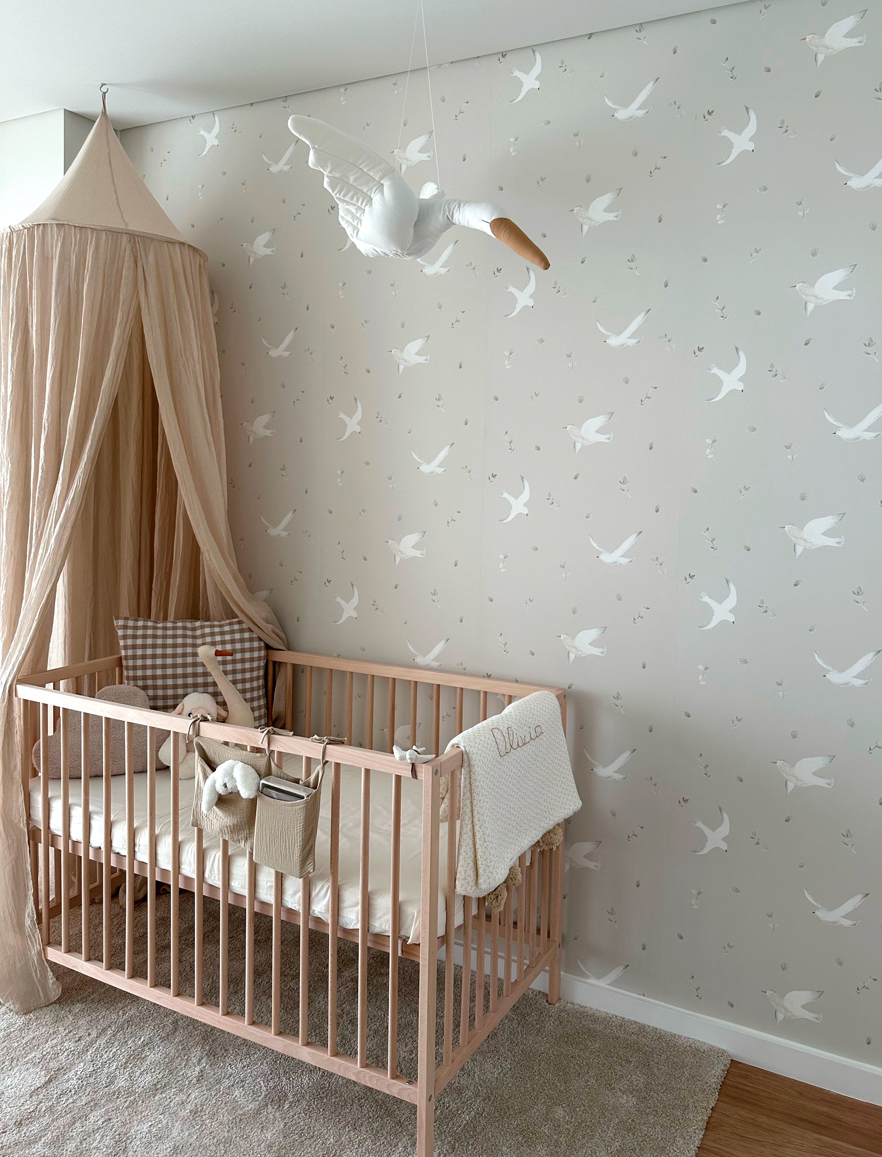 Papel pintado Pájaros para decorar cuartos de niñas