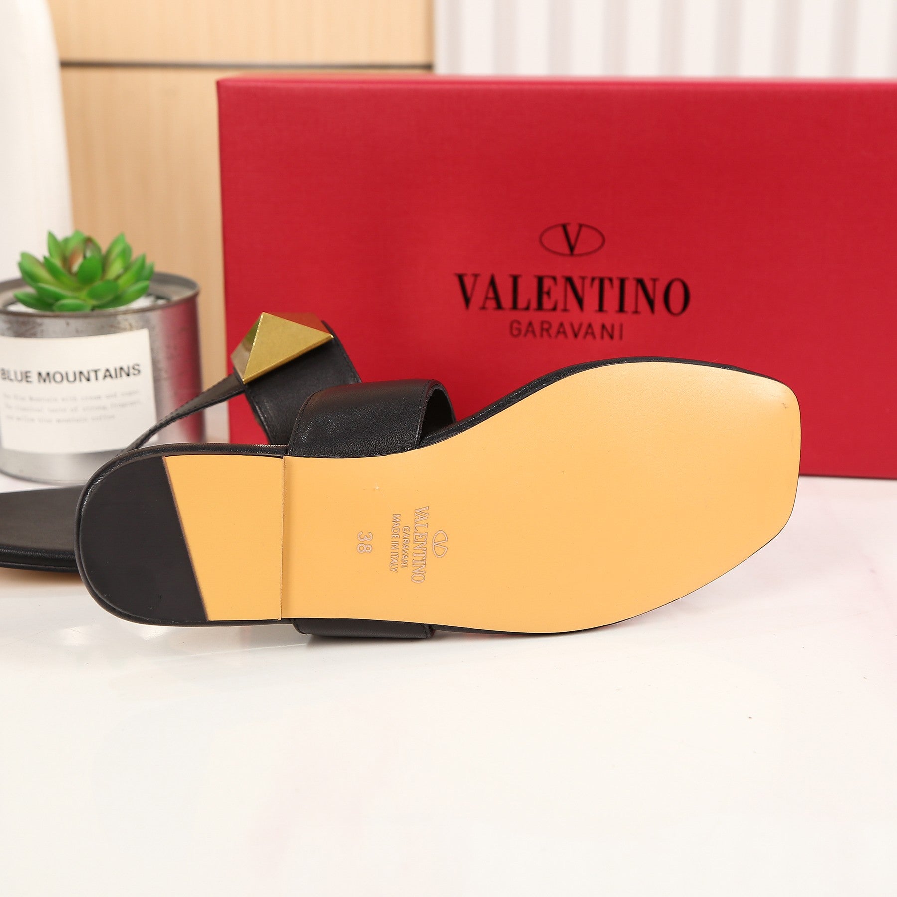 Valentino Fashion Leather Women Slipper Shoes 01