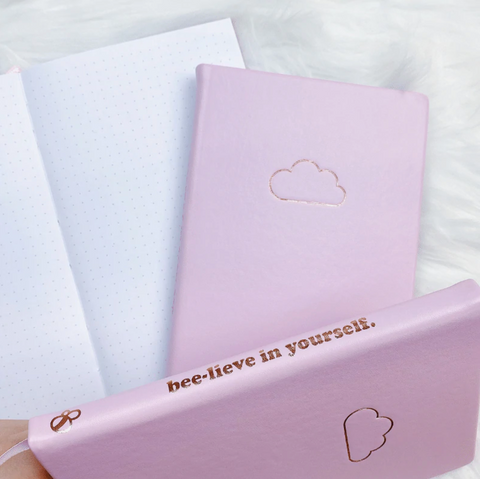 B6 Embossed Pink Bullet Journal by The Honey B Shop, $30
