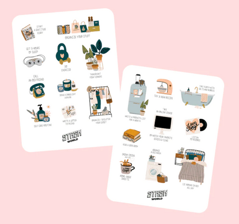 Self Care Sticker Sheets | Set of 2 Sheets by Stash World, $6.50