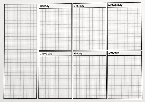 Weekly Grid 5x7 Desk Notepad by The Honey B Shop, $9.50