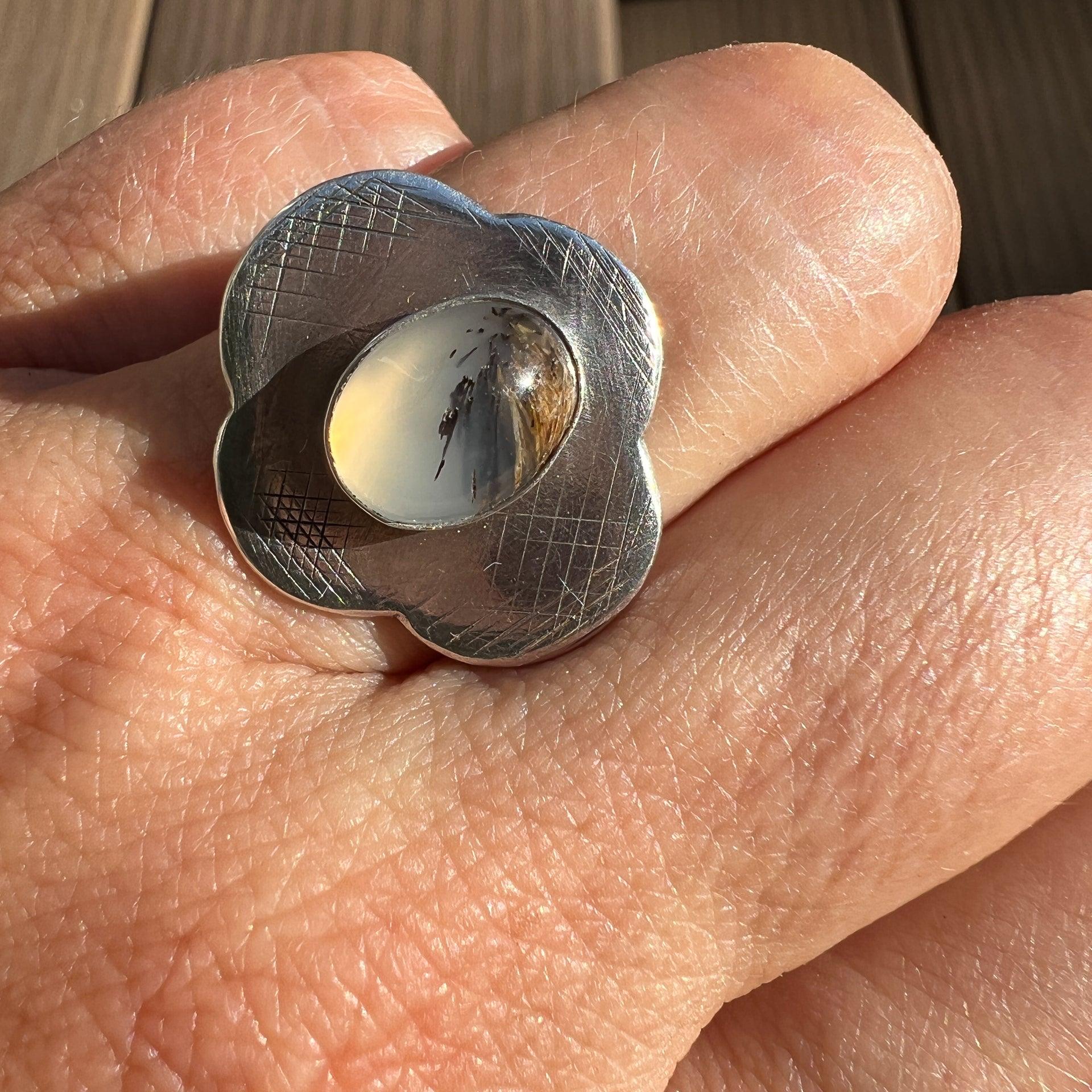  Oval x Oval Agate Ring 