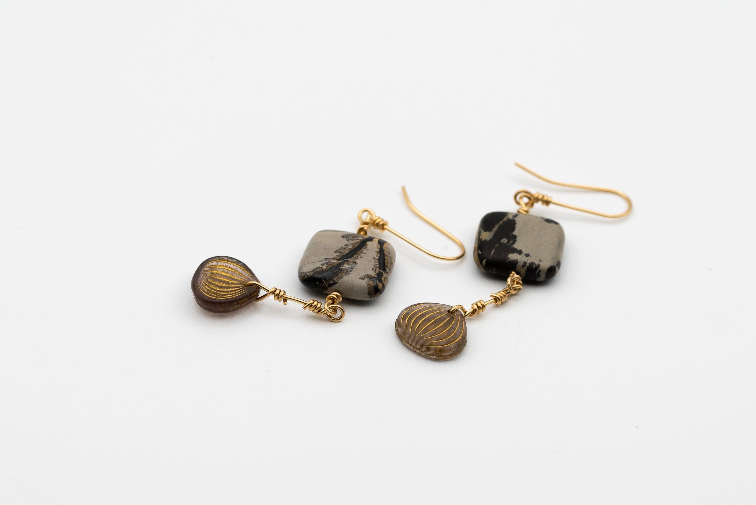  Jasper & Glass Earrings 