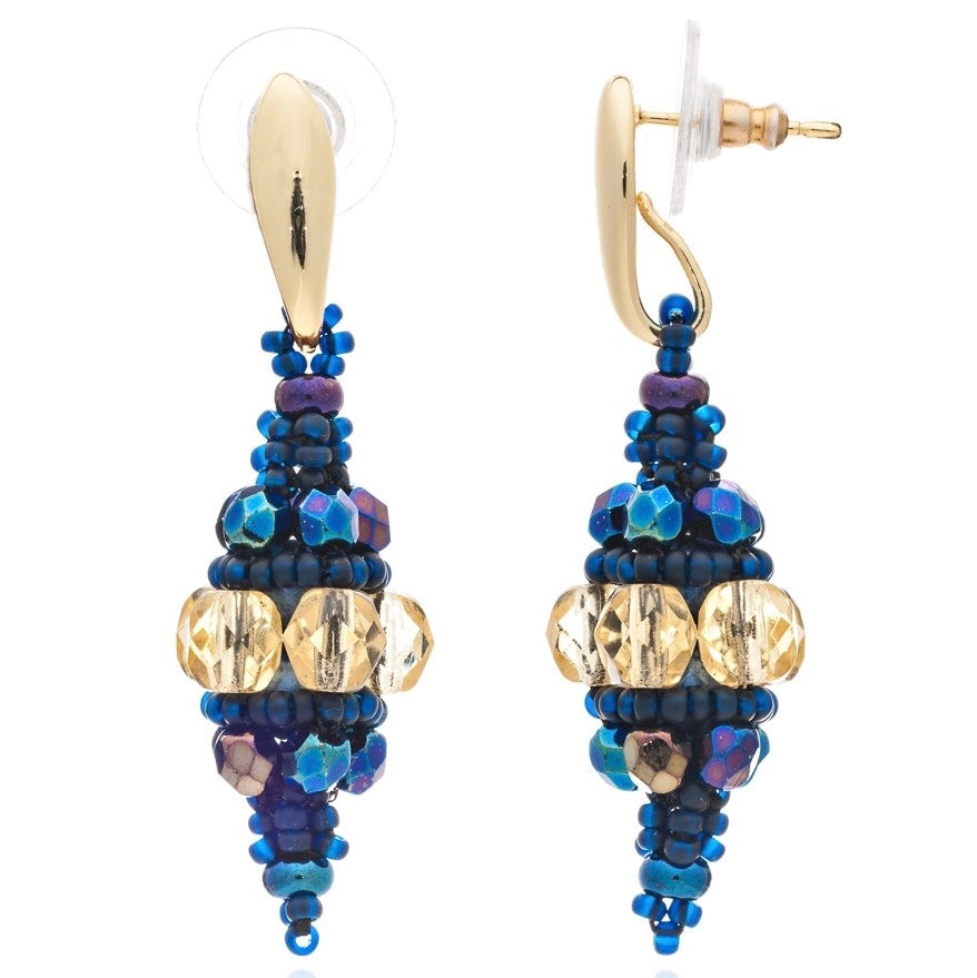 Azuni | Blue Midnight Fiorella Bauble Earrings | Indigo Blue Trading