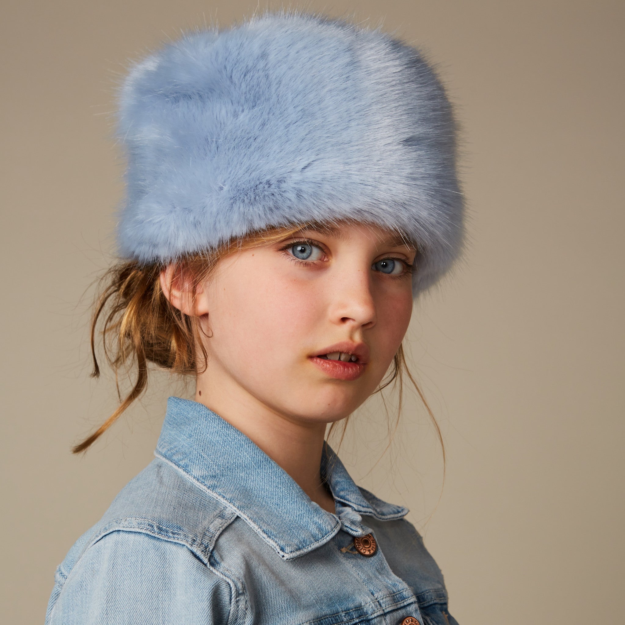 Truffle Children's Faux Fur Pillbox Hat 