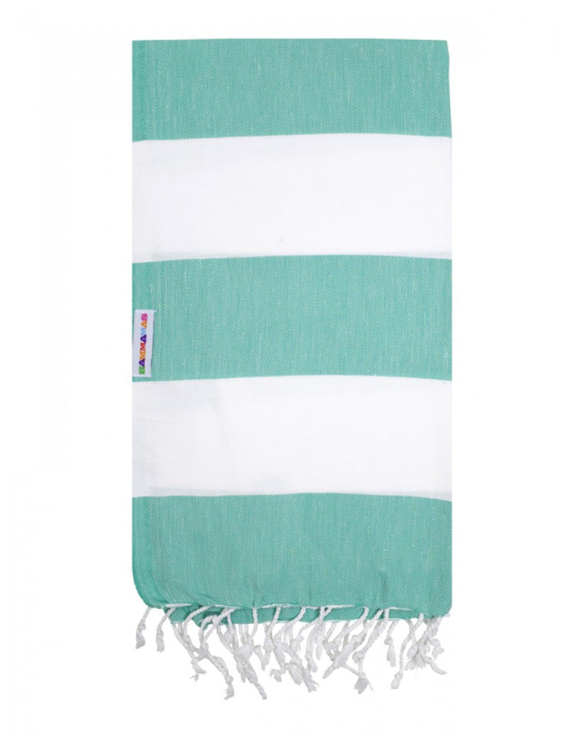 Indigo Blue Trading | Spearmint/White Hammamas Cotton Towel