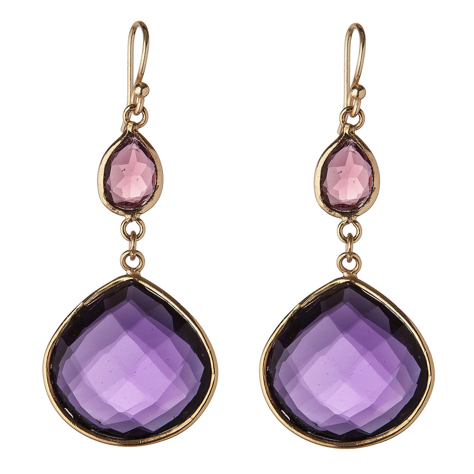 Amethyst & Tourmaline Earrings - Indigo Blue Trading