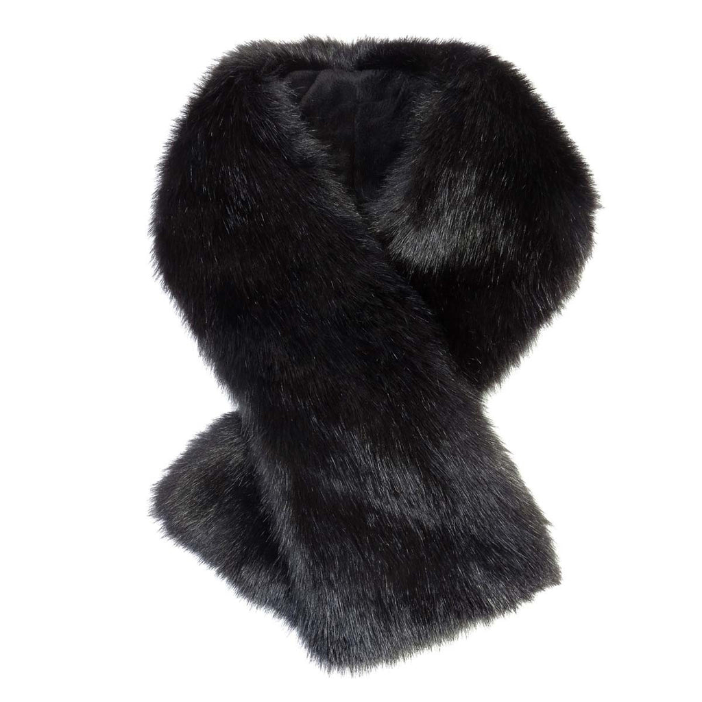 Helen Moore | Jet Faux Fur Tippet Scarf | Indigo Blue Trading