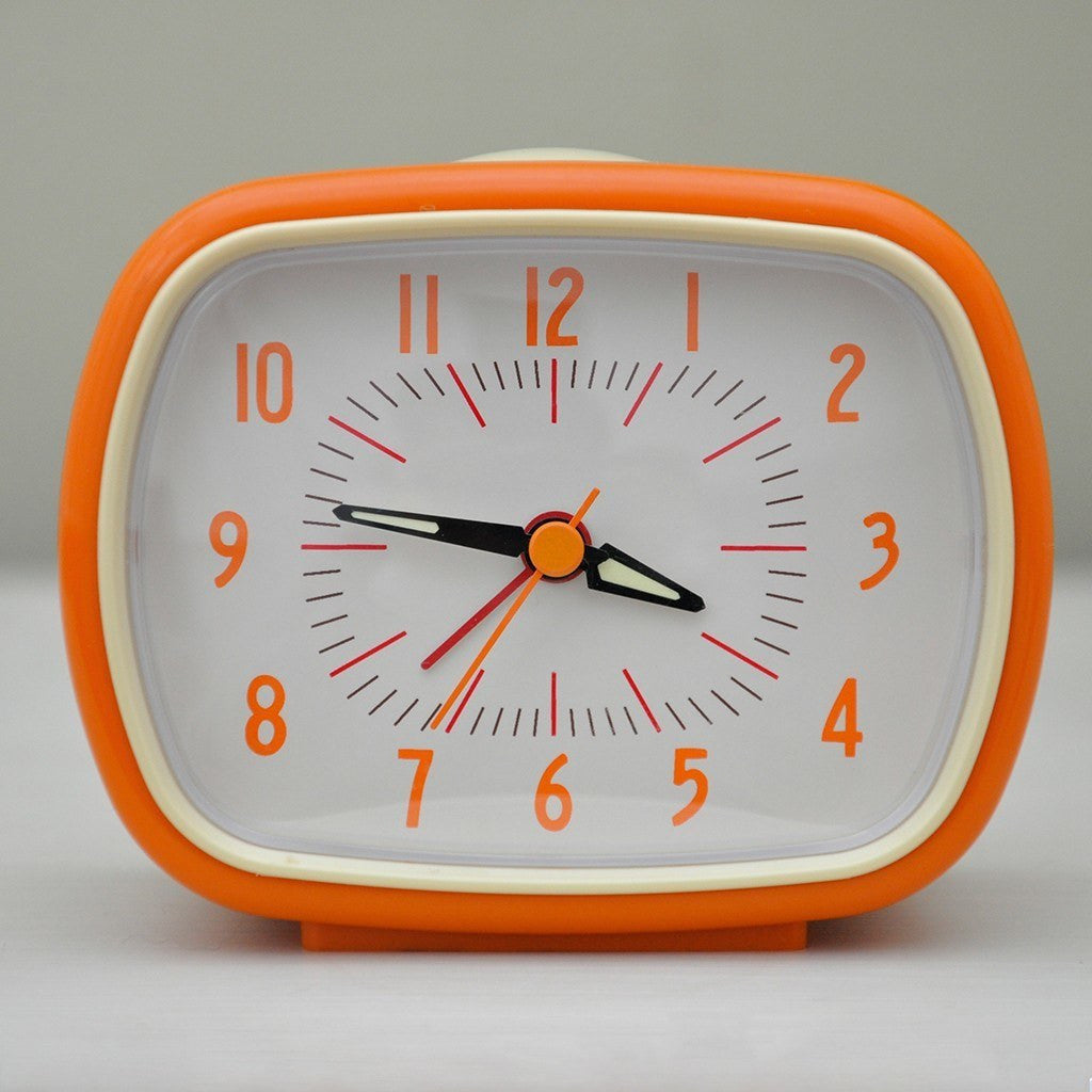 retro red alarm clock