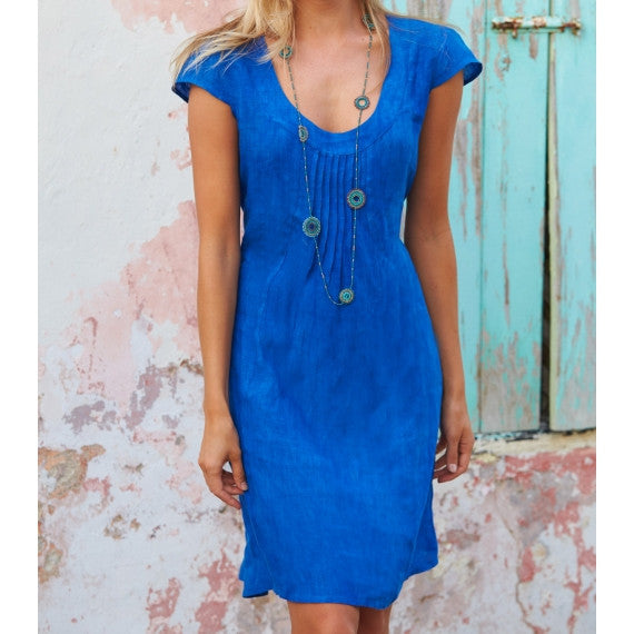 Aspiga | Peacock Blue Paris Linen Dress | Indigo Blue Trading