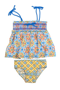 Spanish Tile Crop Bikini Set, yellow – Floatimini