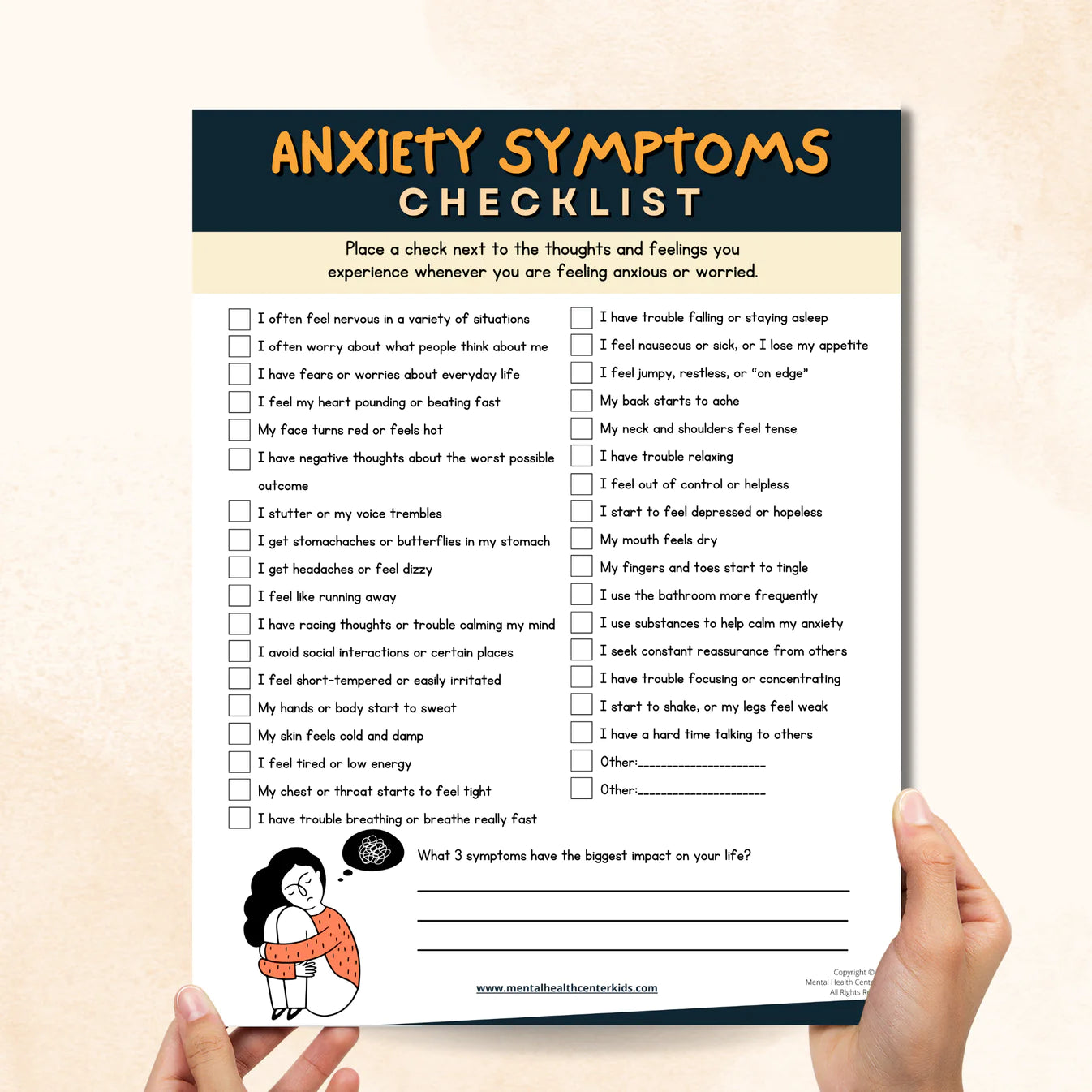 Anxiety Symptoms in Teens Checklist