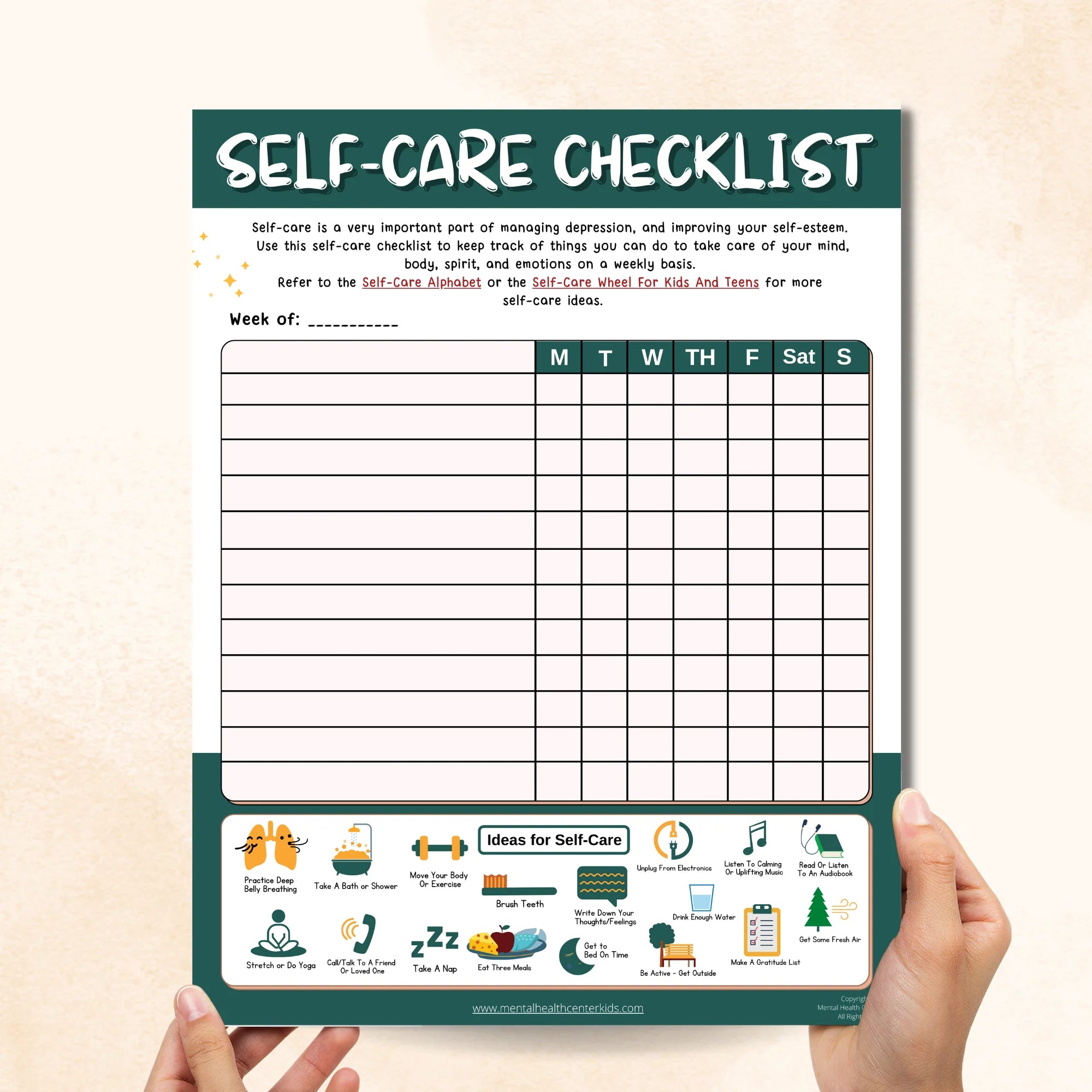 depression self care checklist