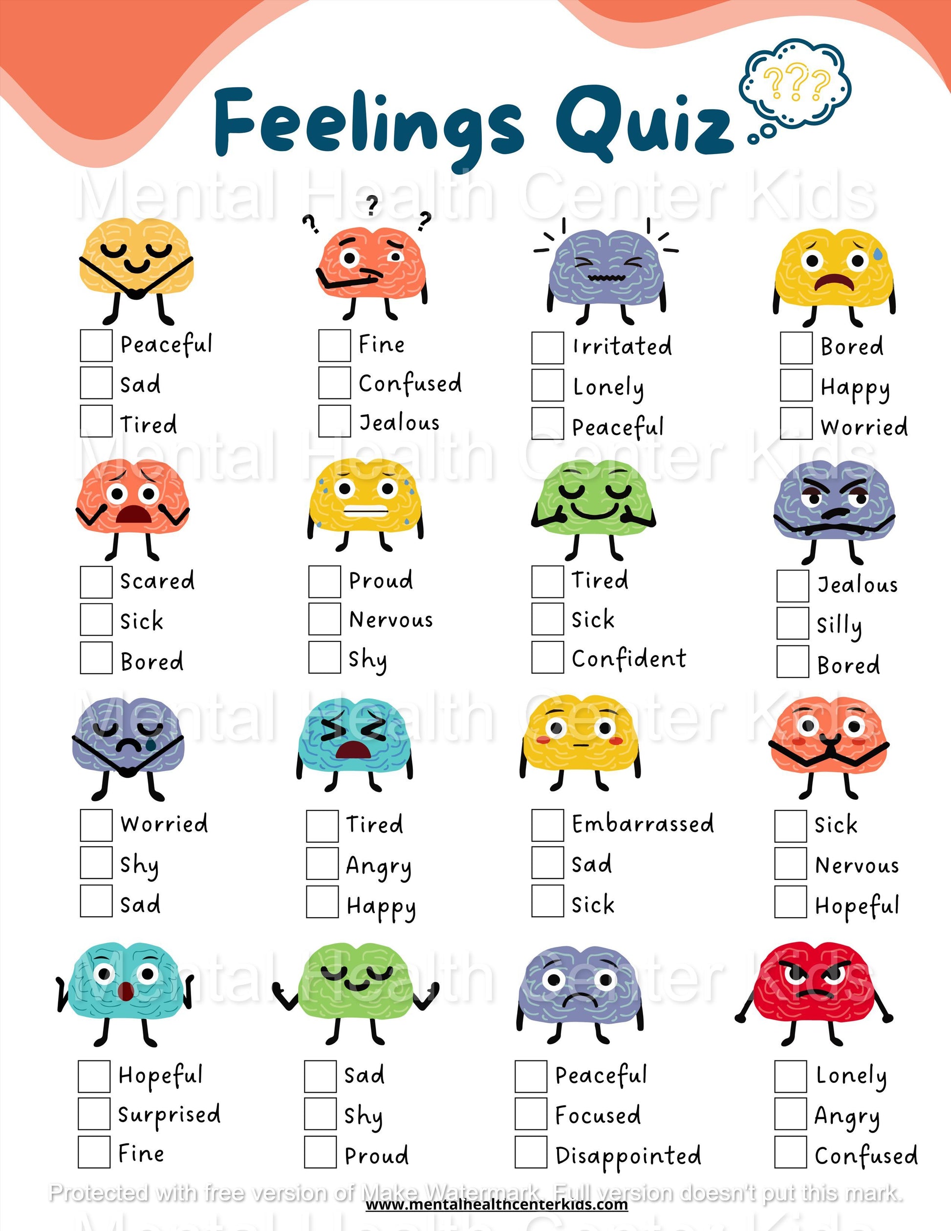 feelings worksheet