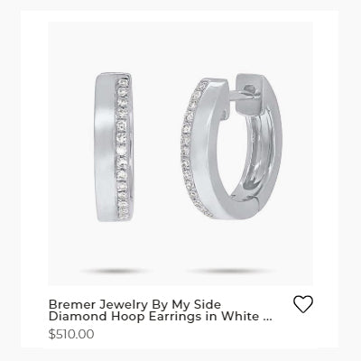 For Live Assistance Call Bremer Jewelry By My Side Diamond Hoop Earrings in White Gold
