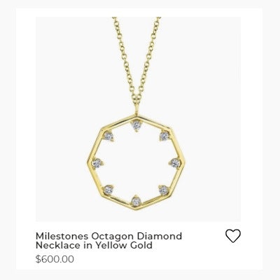 Milestones Octagon Diamond Necklace in Yellow Gold