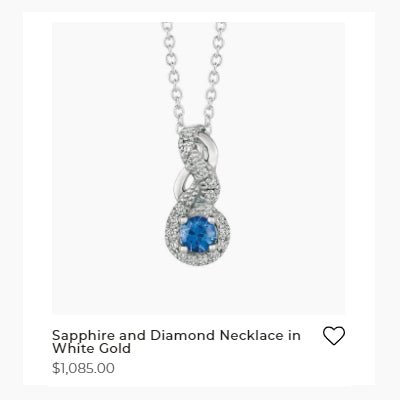 sapphire and diamond necklace in white gold