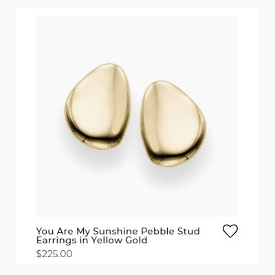 You Are My Sunshine Pebble Stud Earrings in Yellow Gold