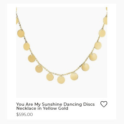You Are My Sunshine Dancing Discs Necklace in Yellow Gold