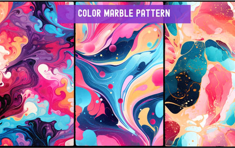 Tileable Colorful Marble Pattern for print on demand