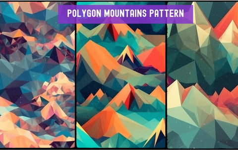 Version 5.0 Tileable Mountain Range in Polygon Style Pattern, No Watermark, Stylized at 500