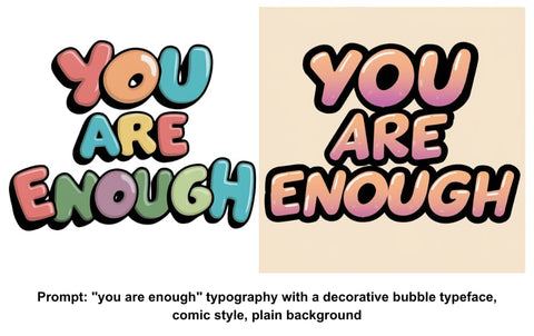 you are enough text design