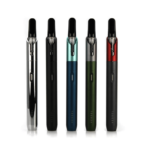 The Vessel Vista is a high-end 510 thread battery with a 550mAh battery and three voltage settings. It has a magnetic adapter, charges via USB-C, and features a sleek and elegant design with a see-through window to view your cartridge.