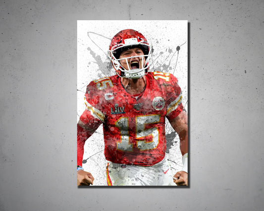 Patrick Mahomes Poster Wall Art Printable Kansas City -  Denmark