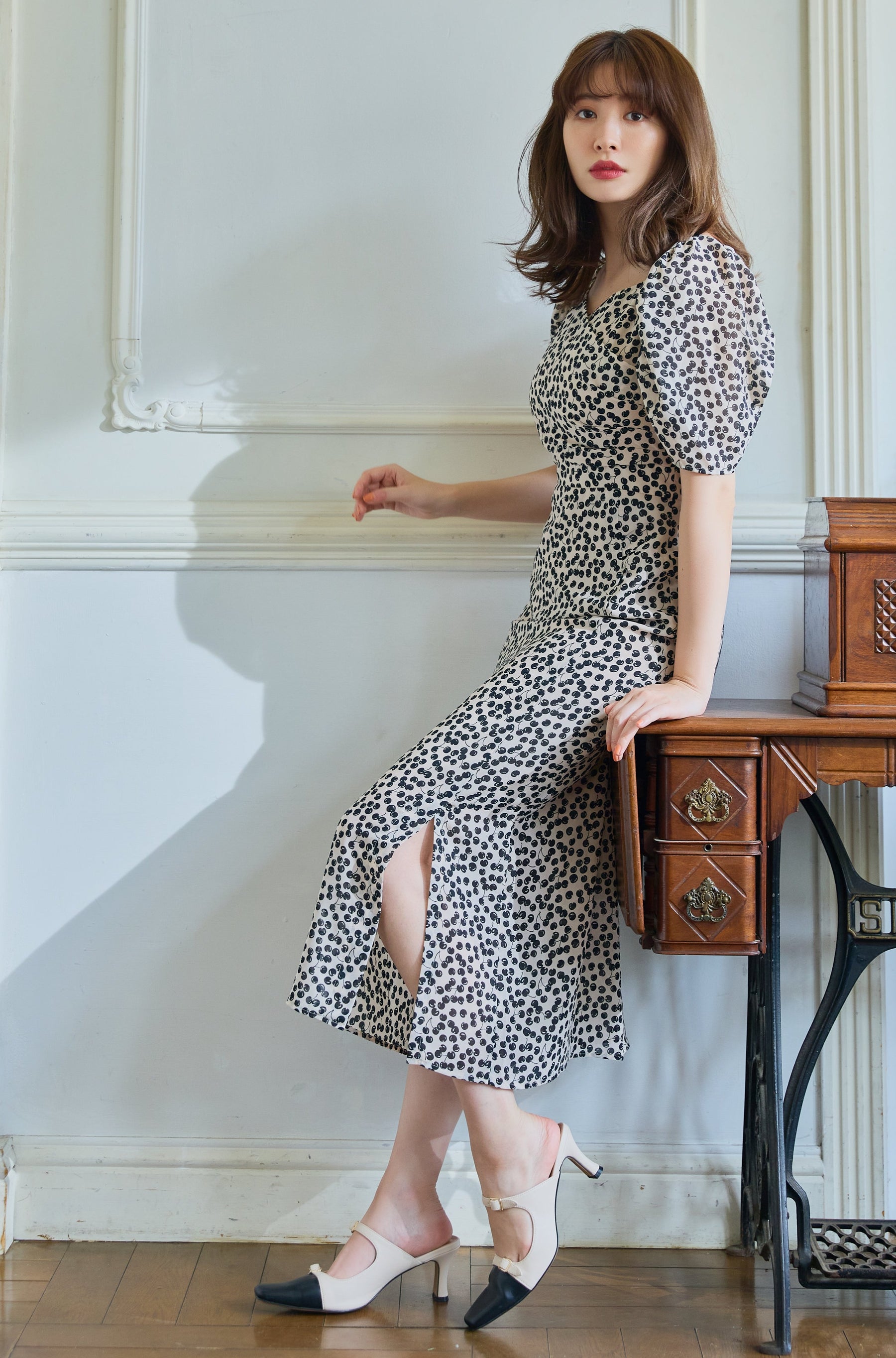 値引き率 herlipto Cherry pattern two piece ロングワンピース