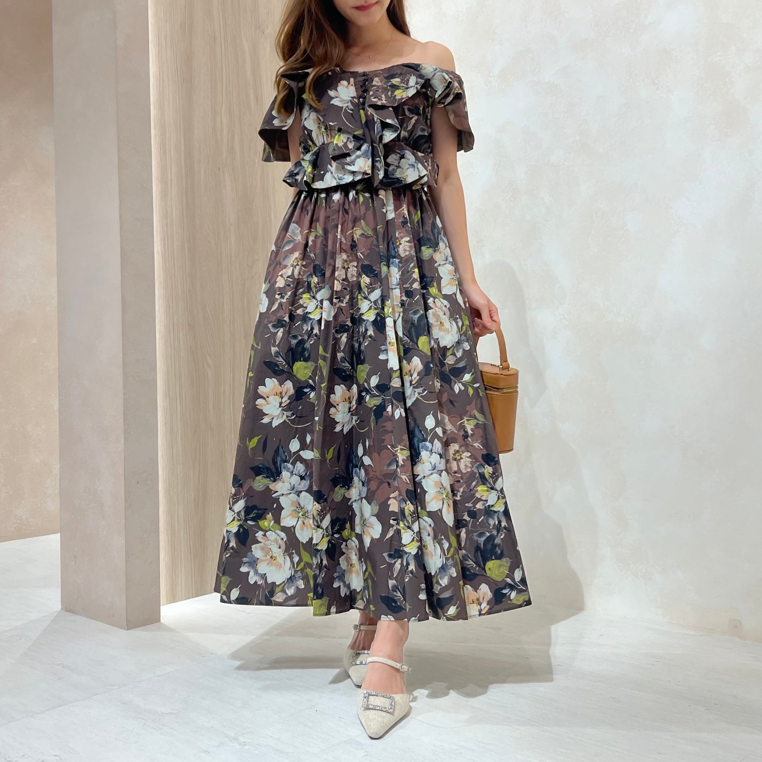 Herlipto Anemone Ruffled Long Dress