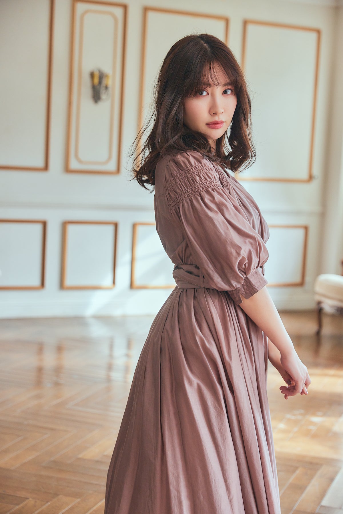 エアリー美品Herlipto　Airy Volume Sleeve Dress　エアリー