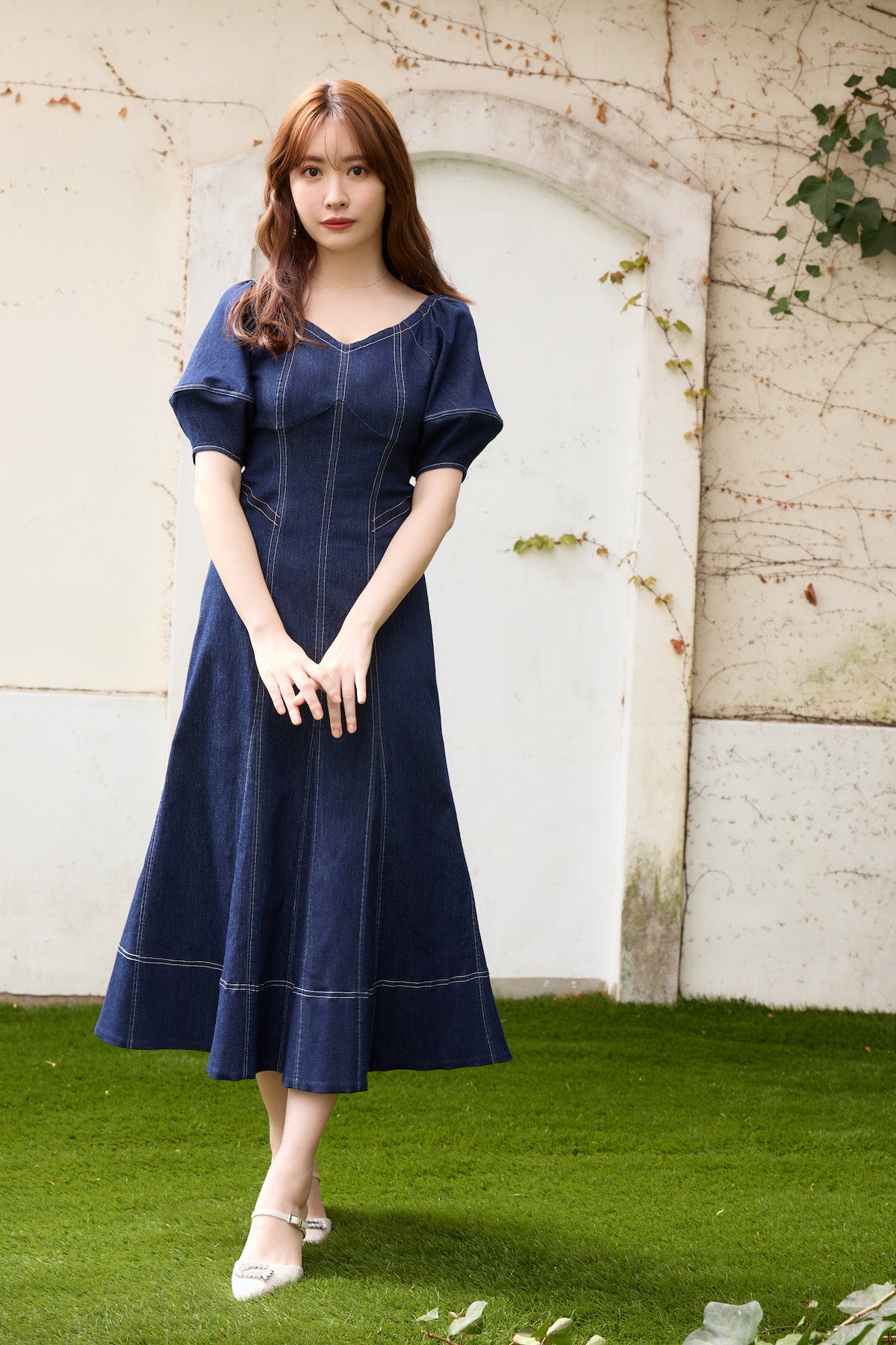 Herlipto Volume Sleeve Day Dressワンピース