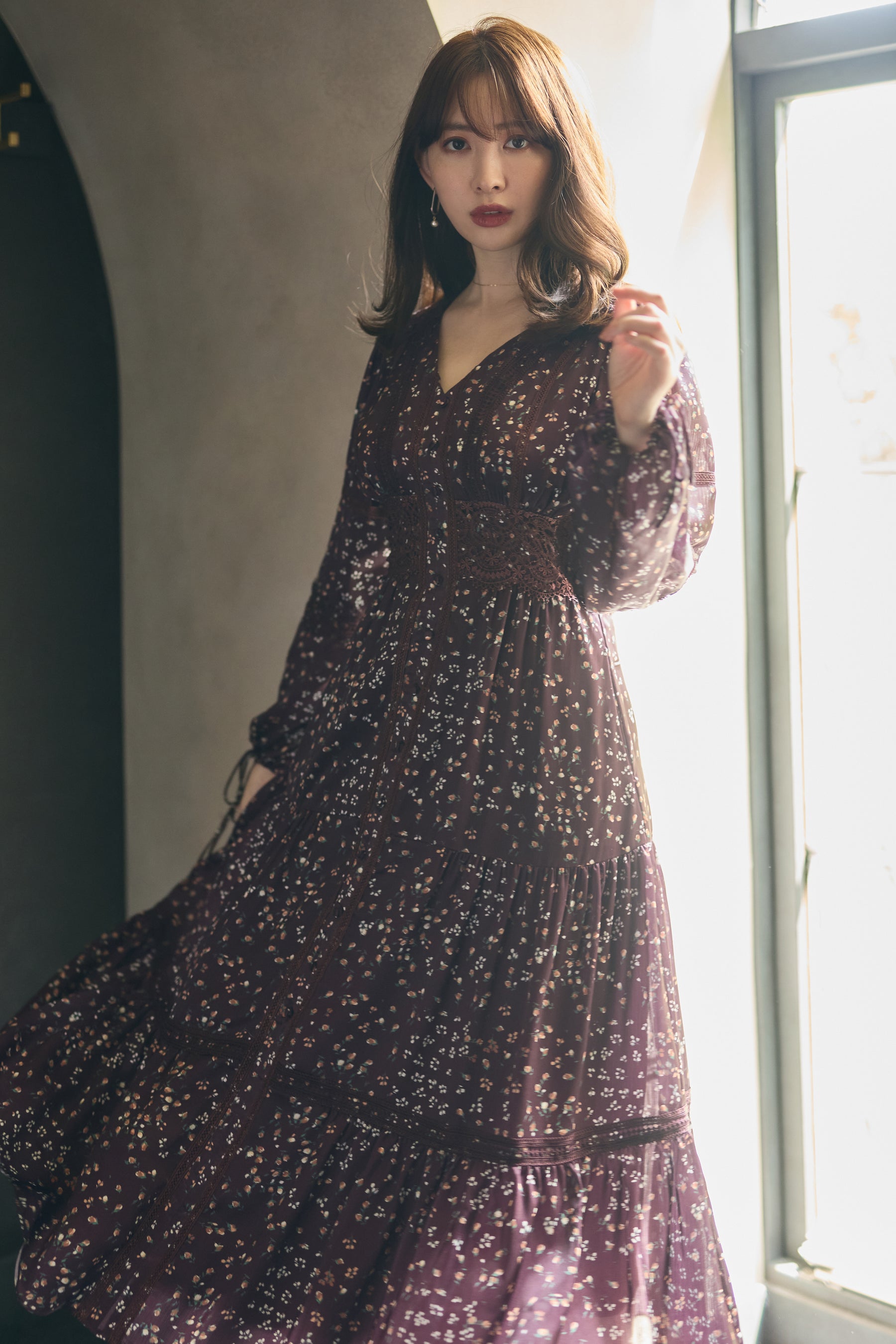 完売品 herlipto Le Bouquet Long Dress 全国総量無料で 65.0%OFF www