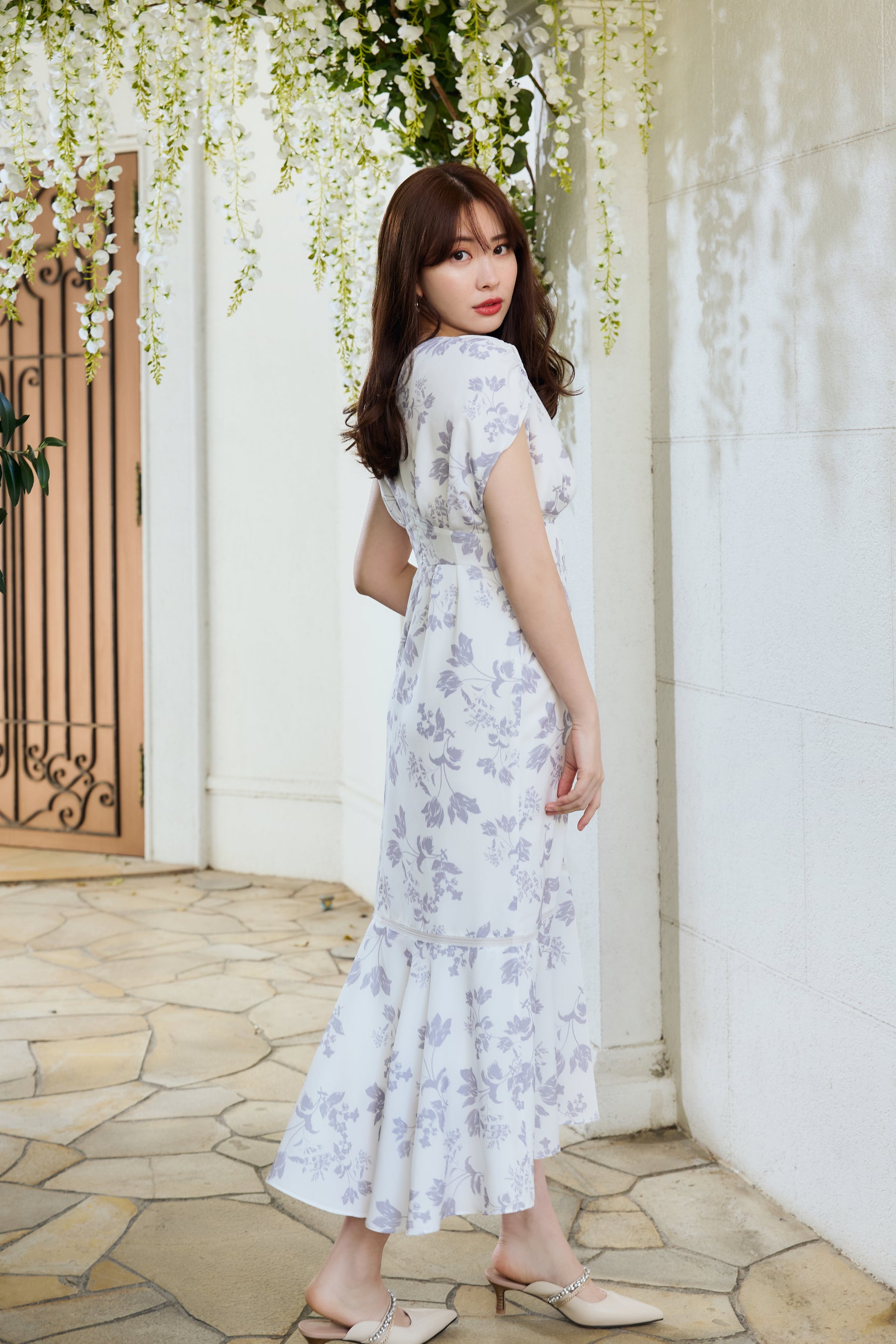 Royal Garden Floral Dress - ロングワンピース