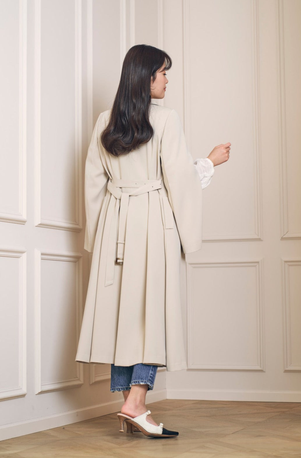 Classic Open Sleeve Dress Coat