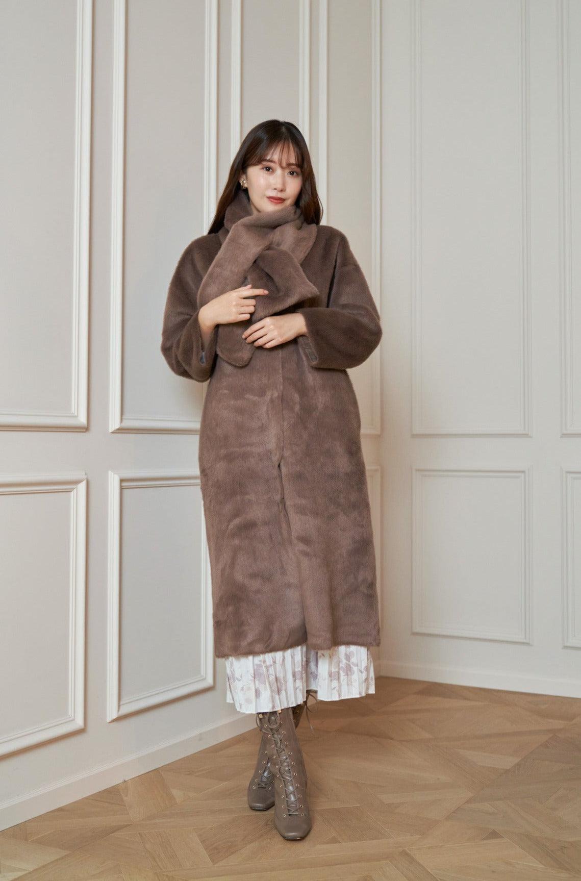Herlipto Faux Fur Reversible Coat petal smcint.com