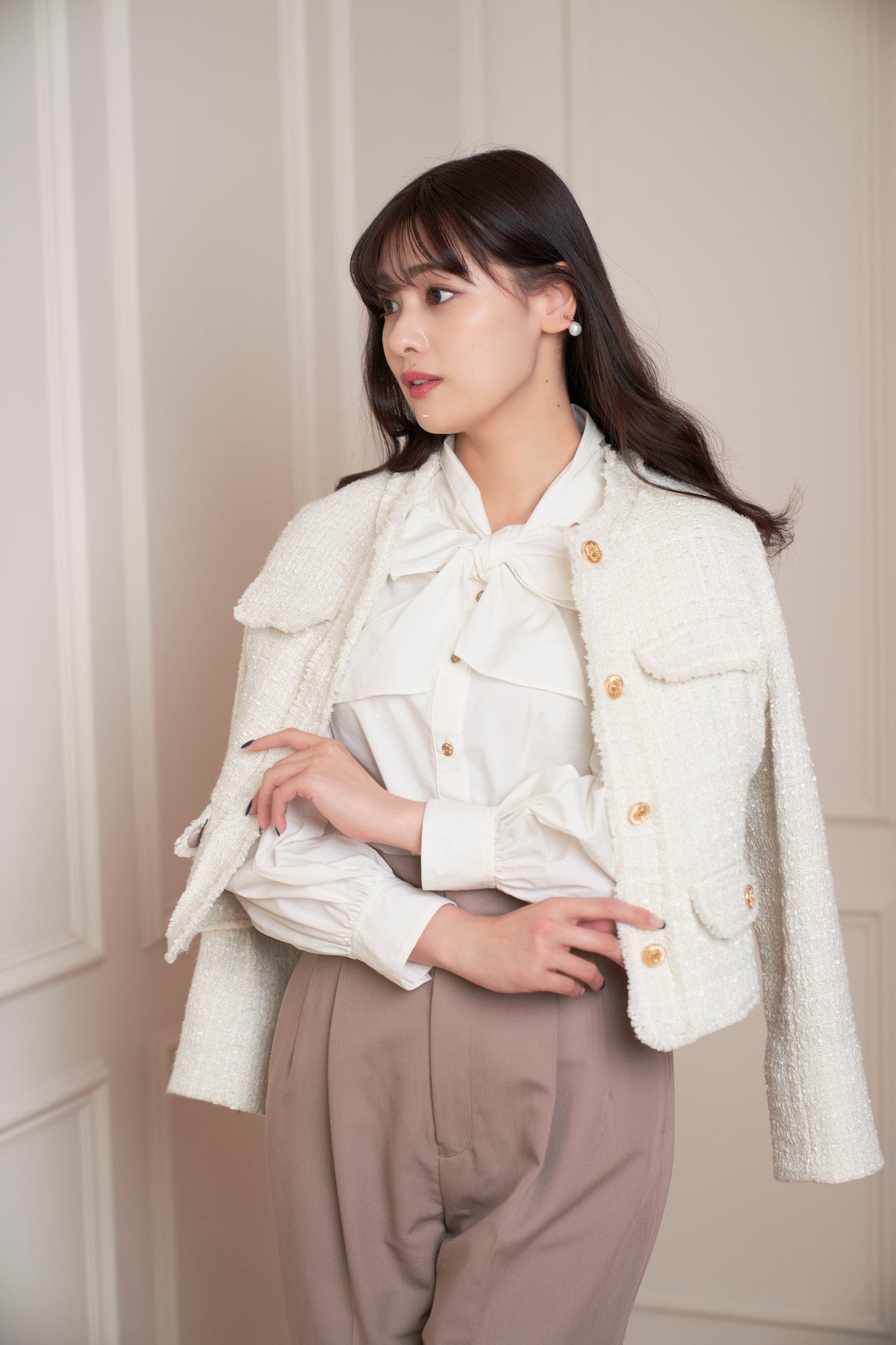 桜の花びら(厚みあり) herlipto Spring Tweed Jacket - 通販 - linnke