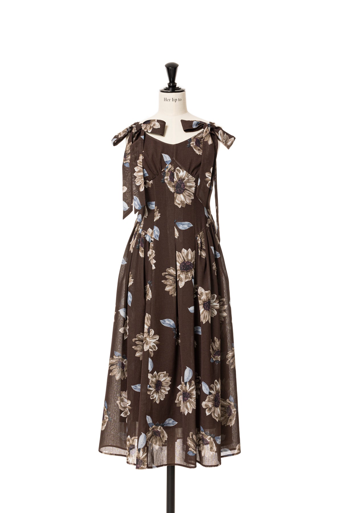 春夏新作モデル Herlipto Sunflower-Printed Midi DRESS tdh