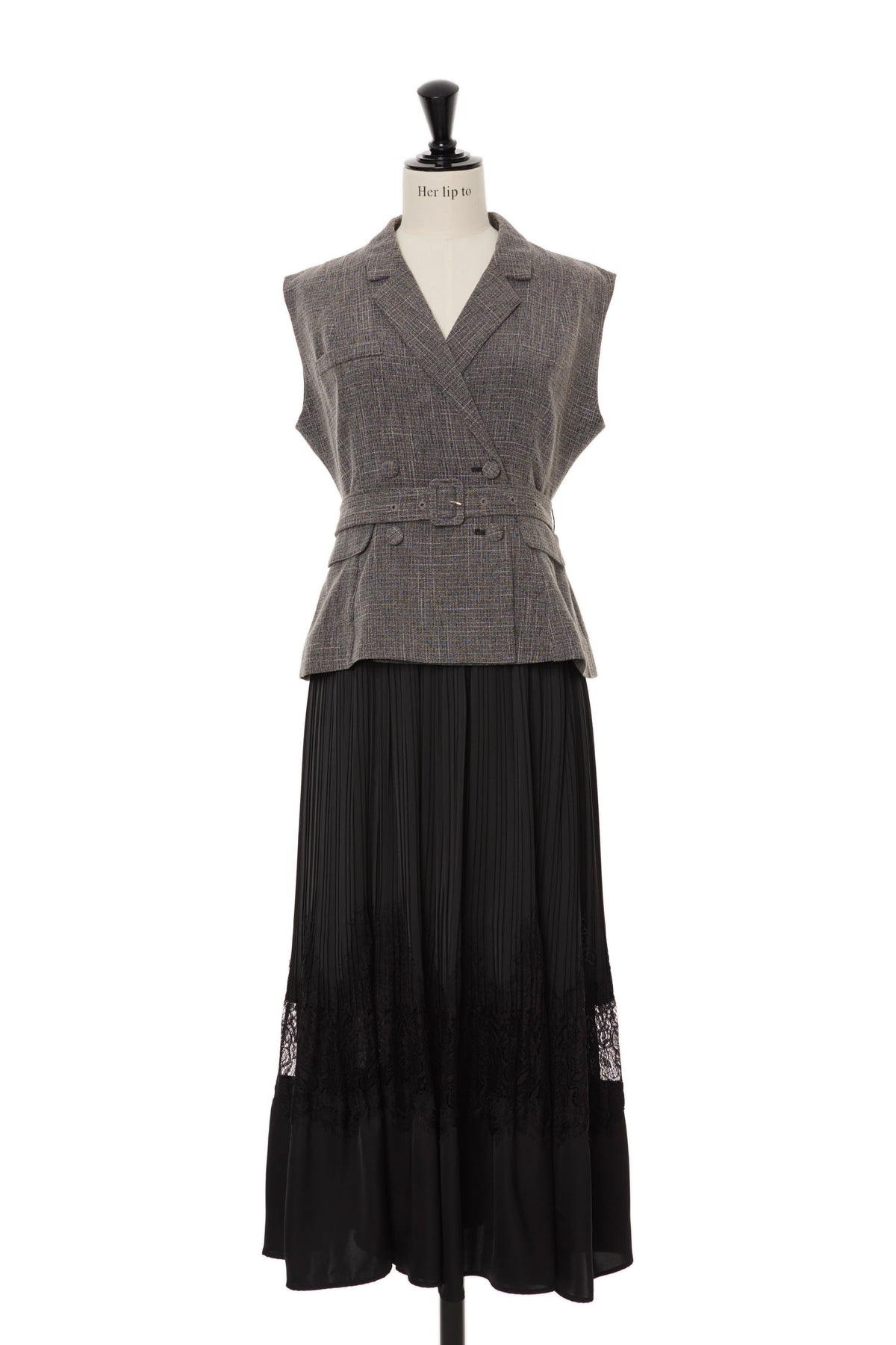 her lip to/Meurice Pleated Lace Dress | unimac.az