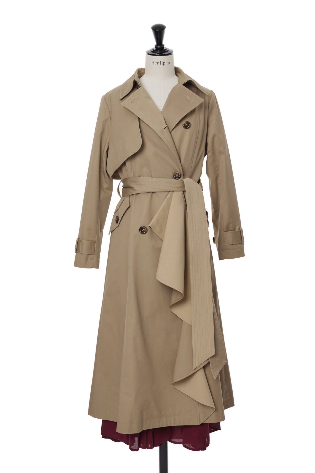 herlipto Gaba Ruffled Cotton Trench Coat - library.iainponorogo.ac.id