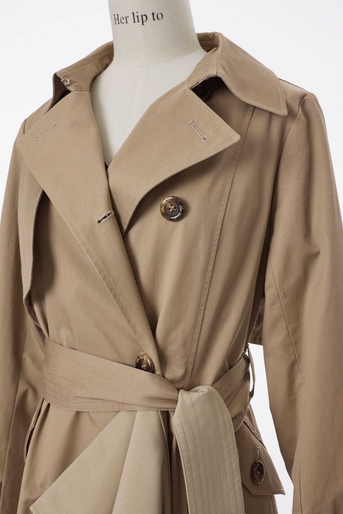 Gaba Ruffled Cotton Trench Coat [S] | iins.org