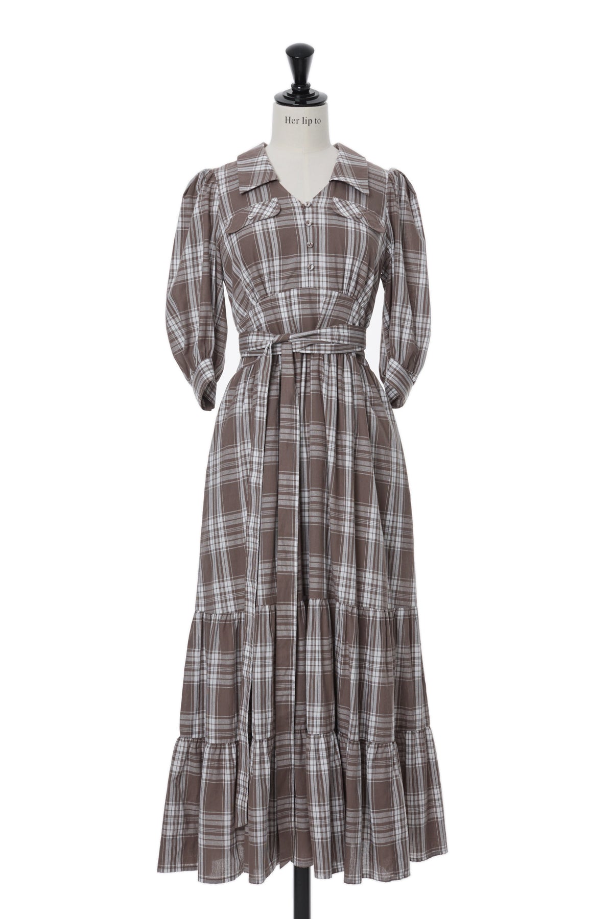 Herlipto Bergamo Plaid Tiered Long Dress | preh.uprrp.edu